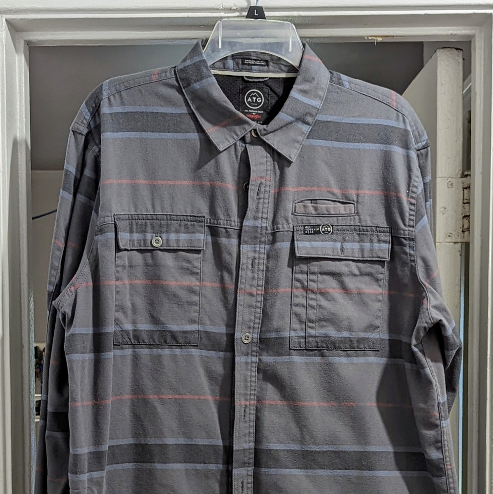 ATG by Wrangler Men's Long Sleeve Eco Utility Flannel Shirt